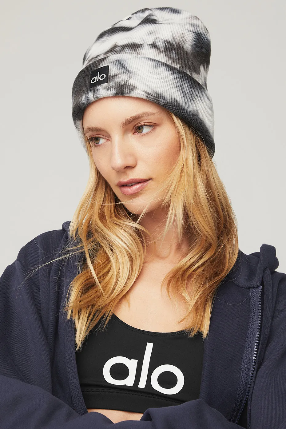 Tie-Dye Beanie - Black/White