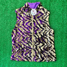 TIGER STRIPE BRUSHOVER SEQUIN VEST