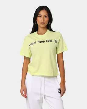 Tommy Jeans Women's Logo Tape Crop T-Shirt Faded Lime