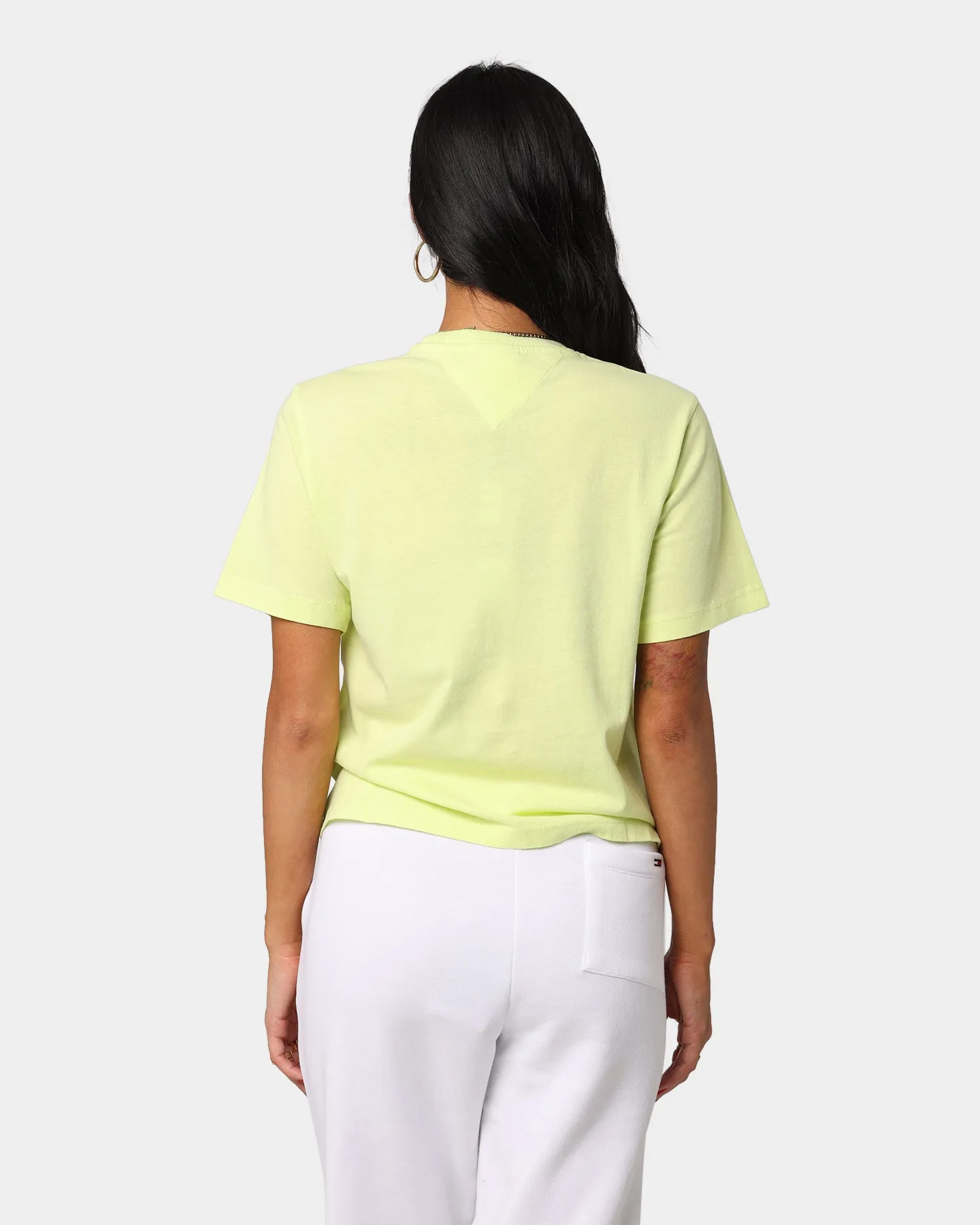 Tommy Jeans Women's Logo Tape Crop T-Shirt Faded Lime