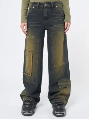 Track Multi Pocket Overdye Cargo Jeans