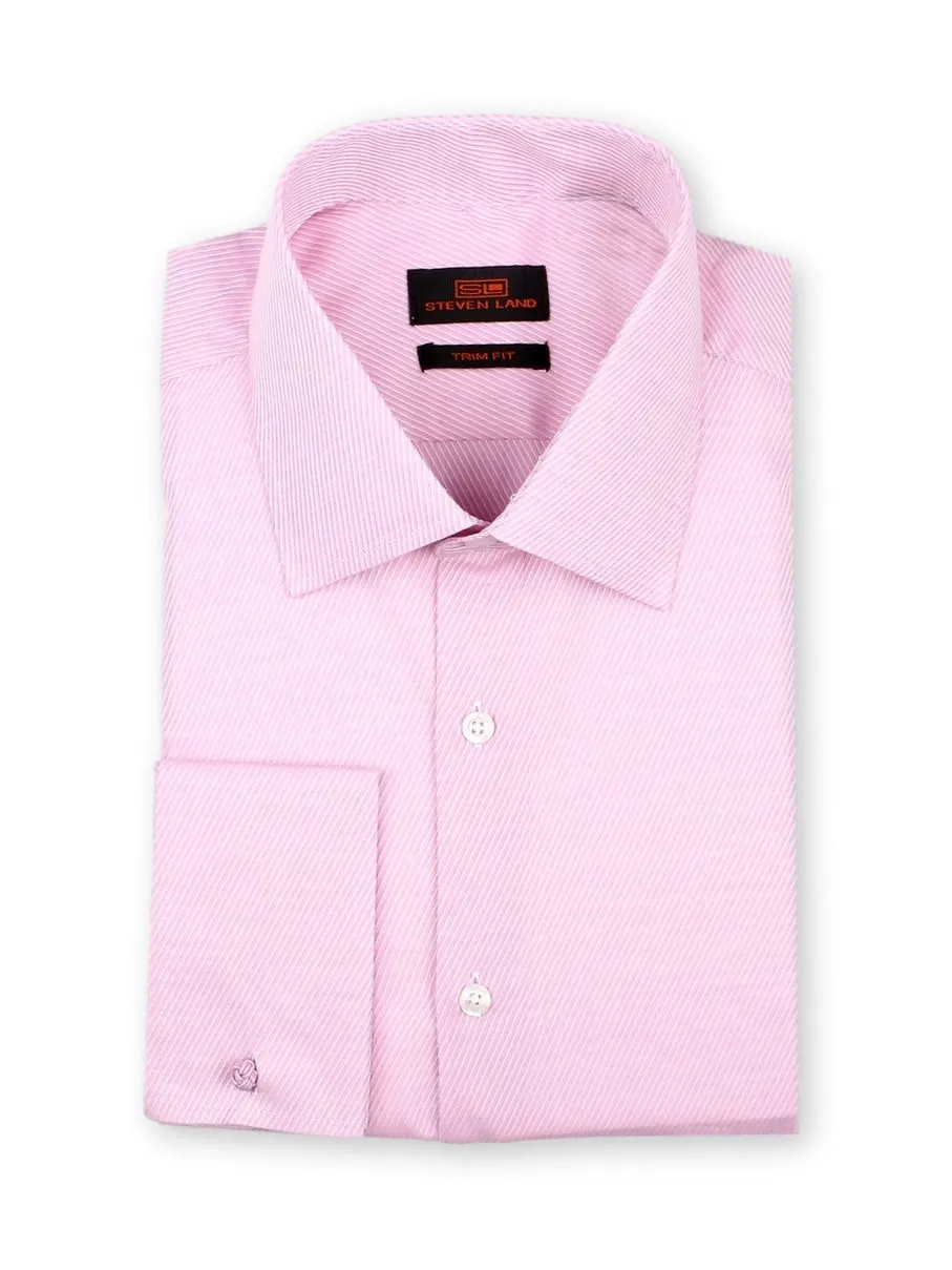 Twill Weave | Spread Collar | French Square Cuffs | Pink