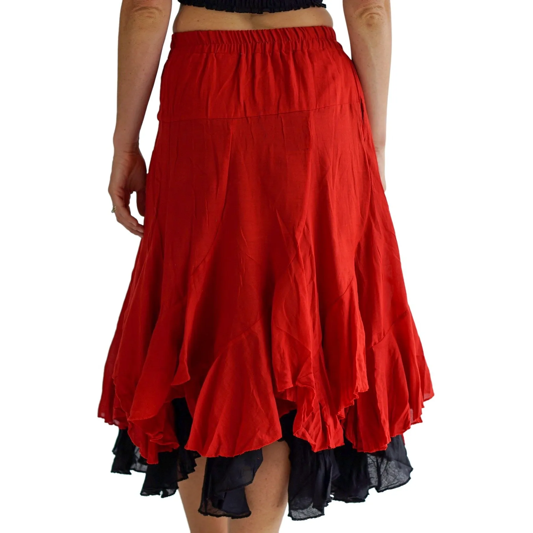 'Two Layer' Renaissance Skirt - Red/Black