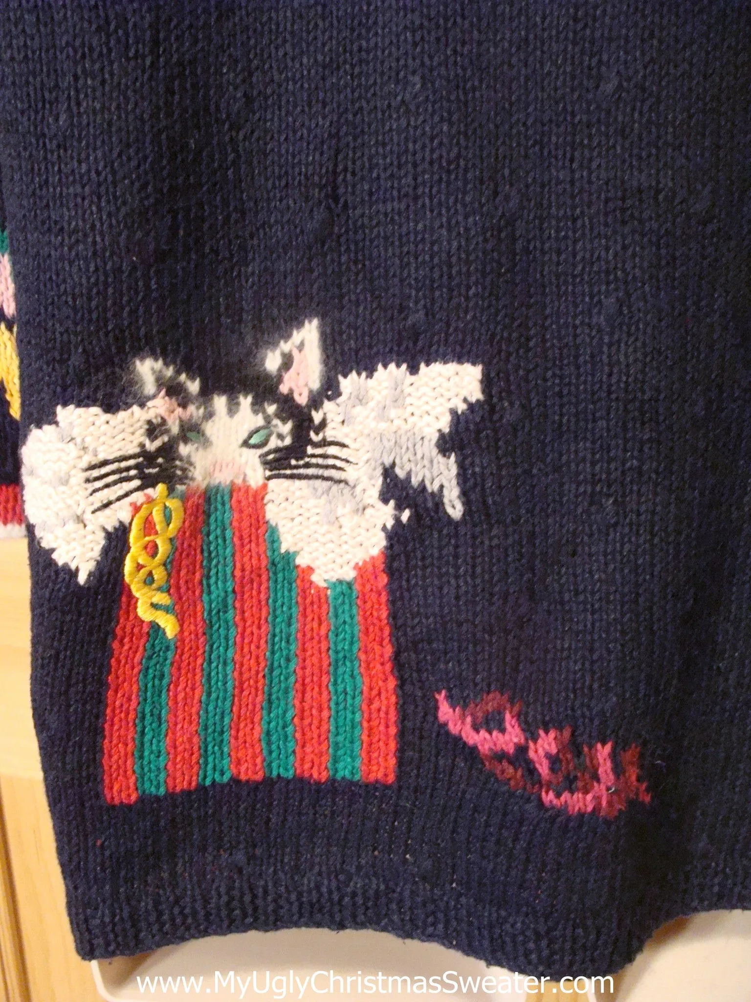 Ugly Christmas Sweater Cats on Both Sides