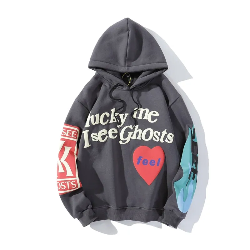 Unisex Retro Flame Print Hoodie Sweatshirt. Pullover