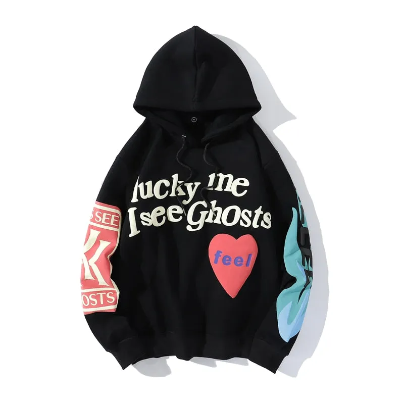 Unisex Retro Flame Print Hoodie Sweatshirt. Pullover