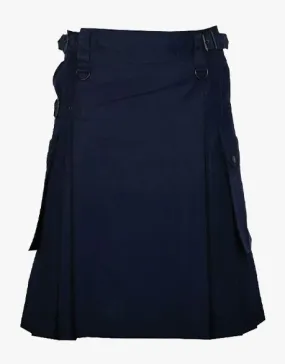 UTILITY KILT IN NAVY BLUE WITH SLANT POCKET