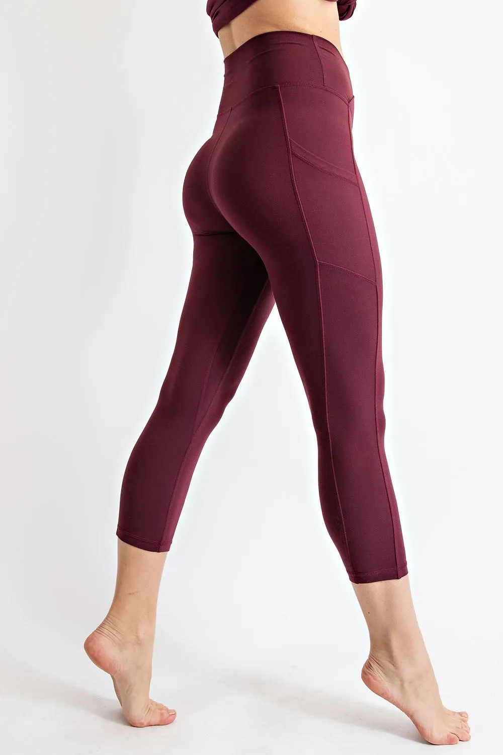 V Waist Capri Length Leggings | Rae Mode - Final Sale