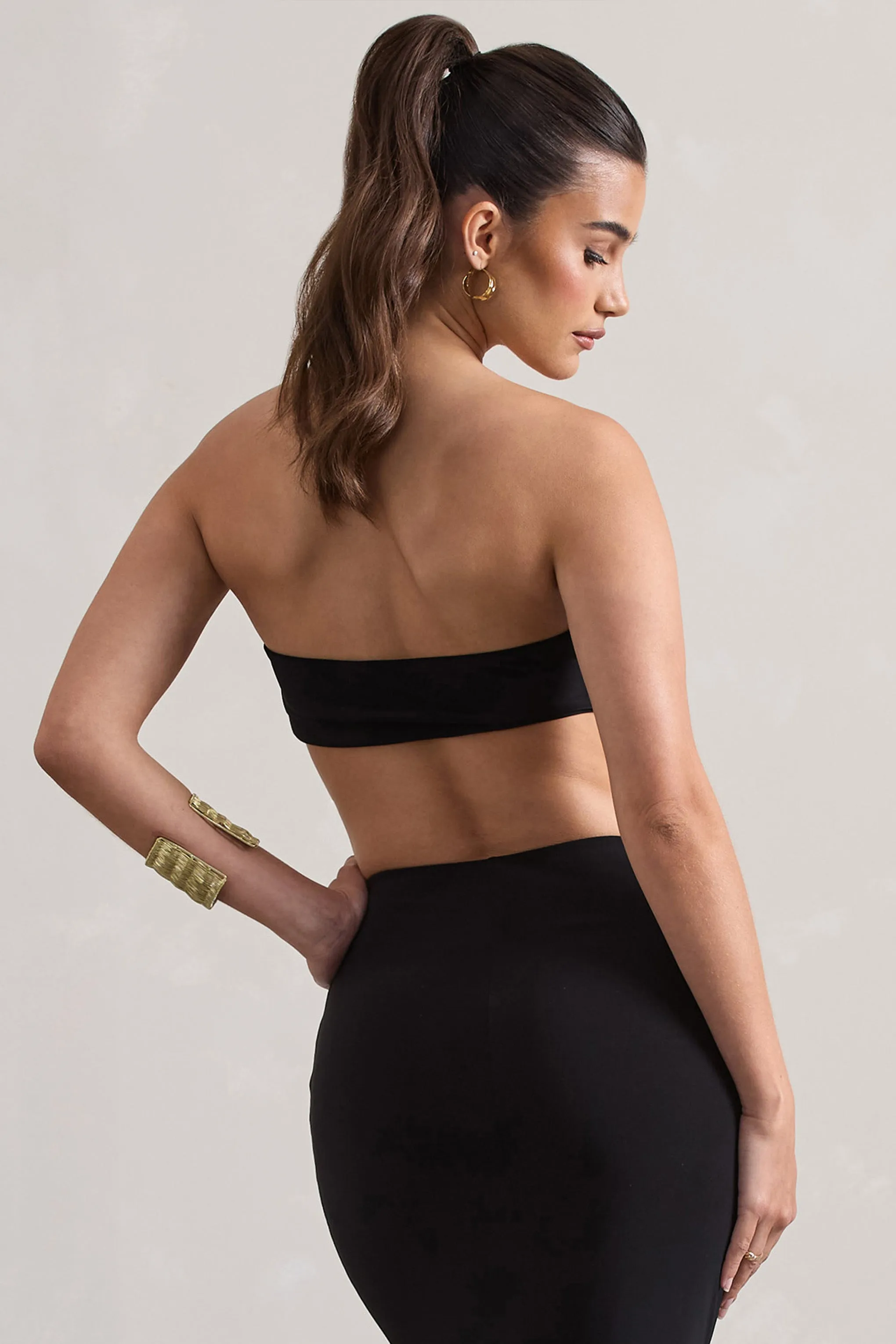 Vada | Black Bandeau Crop Top