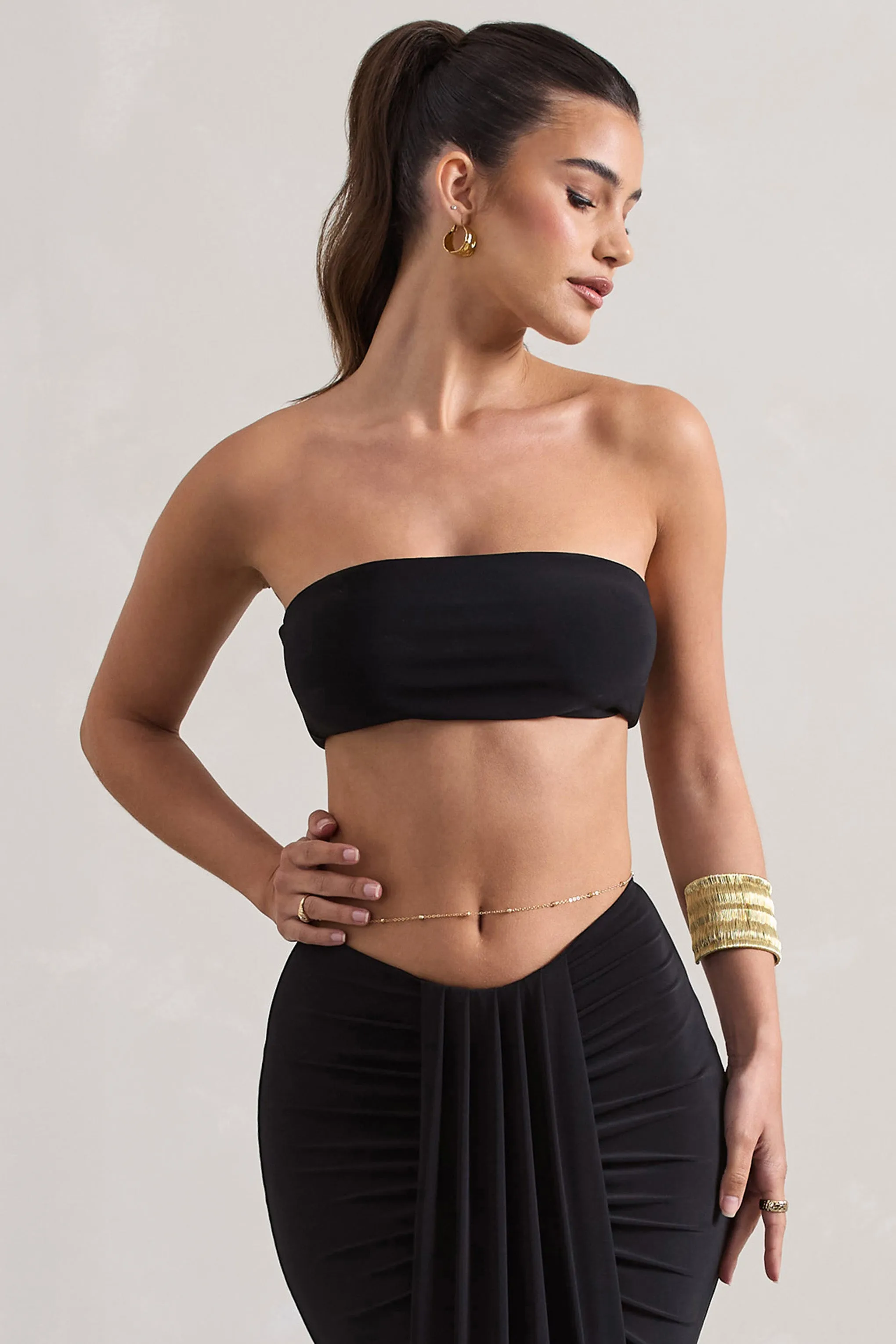 Vada | Black Bandeau Crop Top