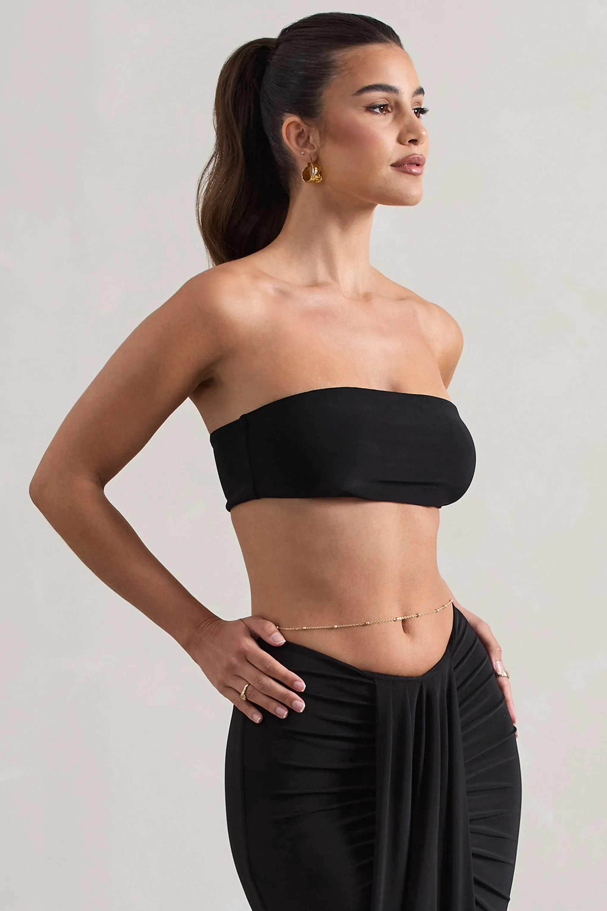 Vada | Black Bandeau Crop Top