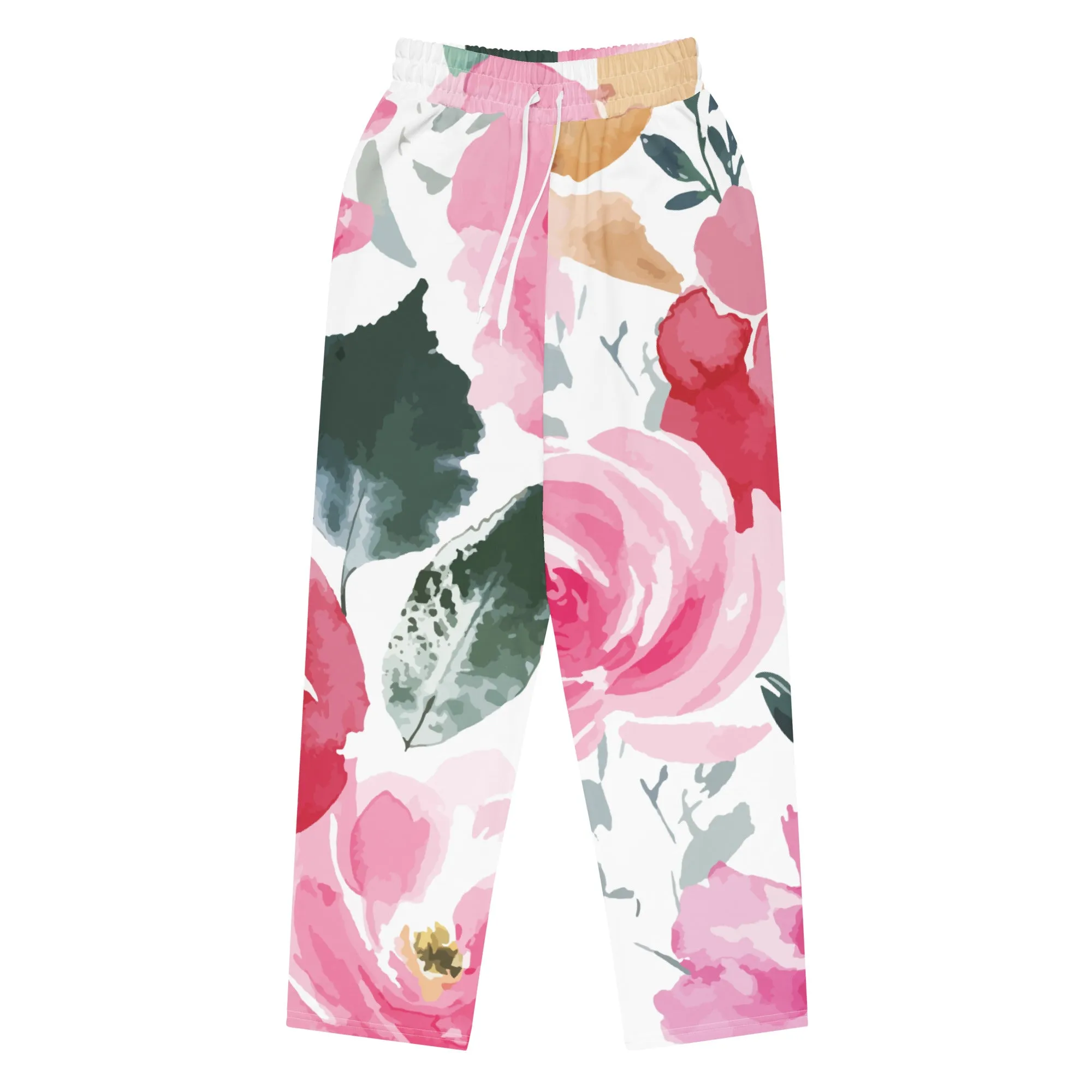 Valentines Day Wide Leg Joggers - Flower (Glamourange Valentine Day Gifts Wide Leg Joggers - Design 001)