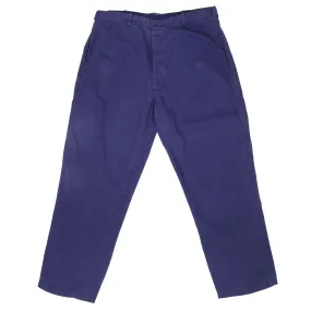 VINTAGE FRENCH WORKWEAR BLUE HBT BUCKLE BACK TROUSERS PANTS 1960S SIZE 34X30