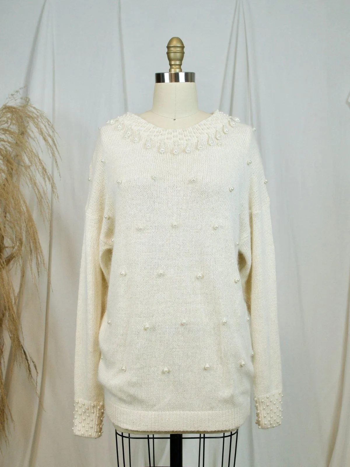 Vintage Pearl Teardrop Sweater