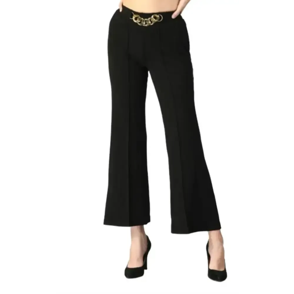 WOMAN CLASSIC BLACK HIGH-RIST LOOSE FIT JEANS TROUSER