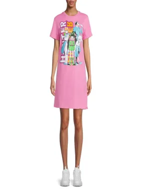 Women s Juniors Short Sleeve Graphic T-Shirt Dress,Pink