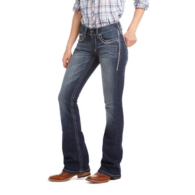 Women's Ariat 10017510 R.E.A.L. Mid Rise Stretch Entwined Boot Cut Jean