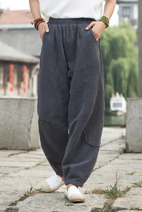 Women's long loose linen pants suitable spring and autumn J098