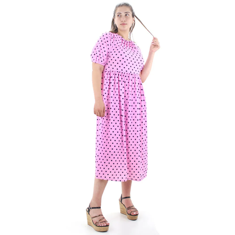 Women's Polka Dots Oversize Dress,Pink