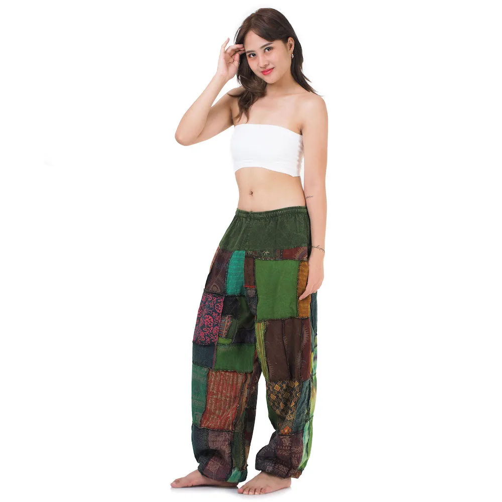 Women’s Zen Burgundy Patchwork Harem Pants