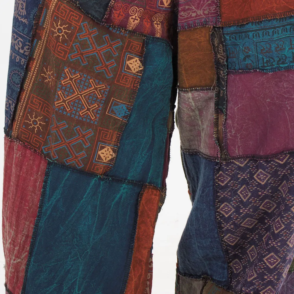 Women’s Zen Burgundy Patchwork Harem Pants