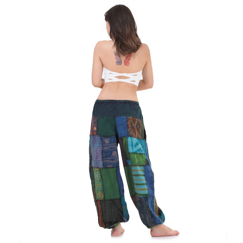 Women’s Zen Burgundy Patchwork Harem Pants