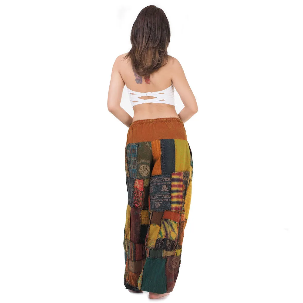 Women’s Zen Burgundy Patchwork Harem Pants