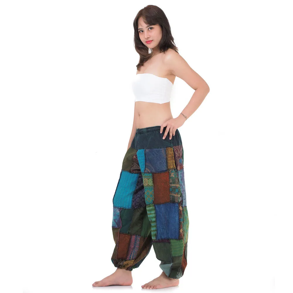 Women’s Zen Burgundy Patchwork Harem Pants