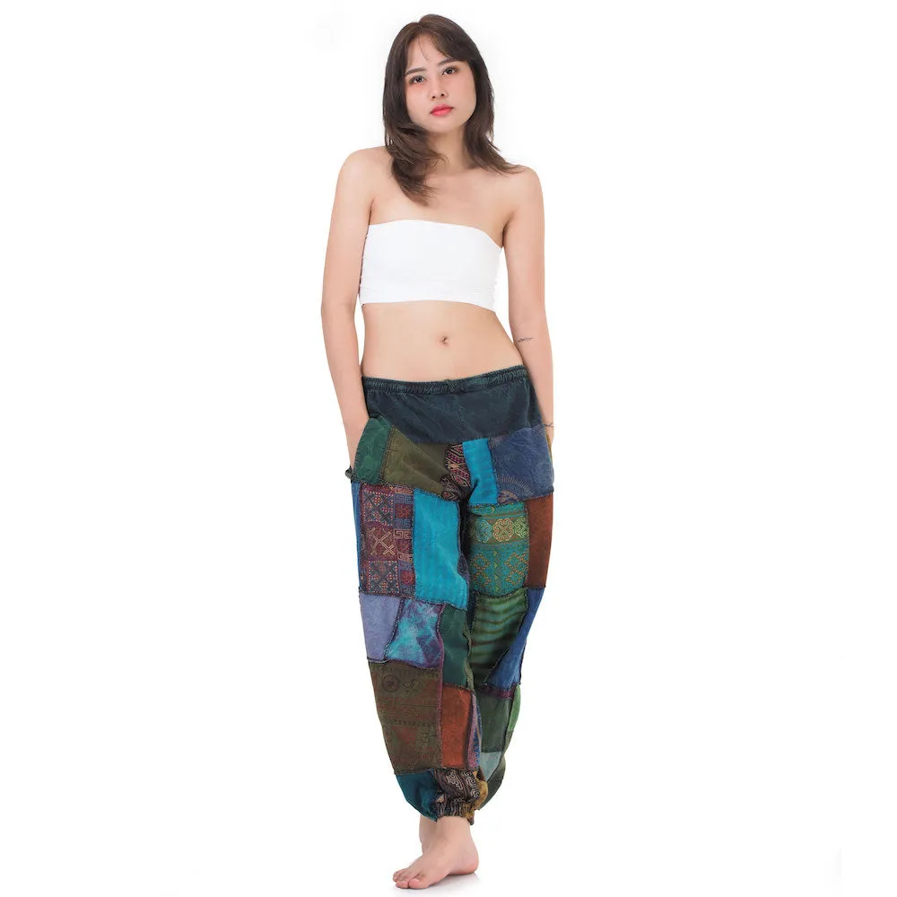 Women’s Zen Burgundy Patchwork Harem Pants