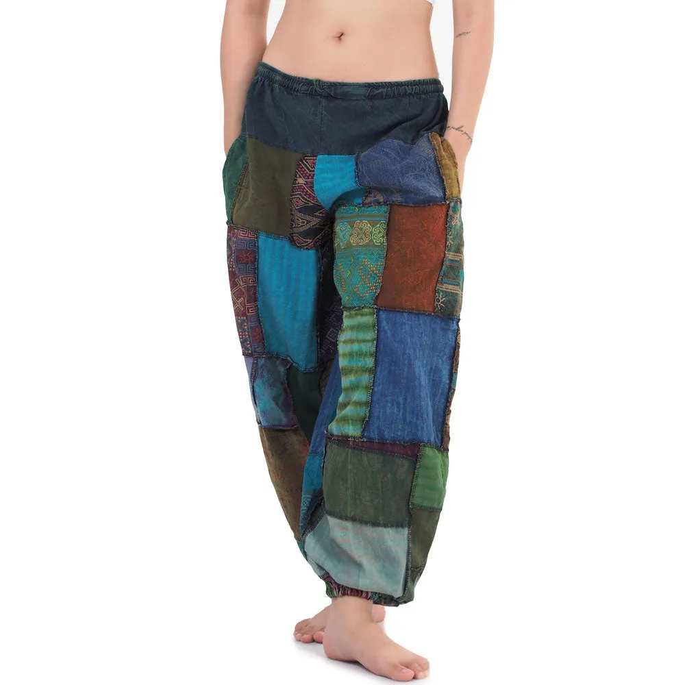 Women’s Zen Burgundy Patchwork Harem Pants