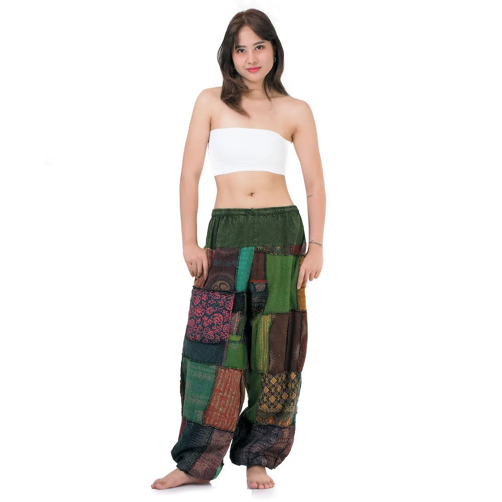 Women’s Zen Burgundy Patchwork Harem Pants