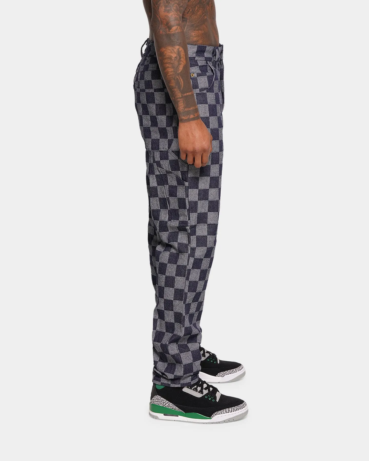 XXIII Checker Board Denim Jeans Blue