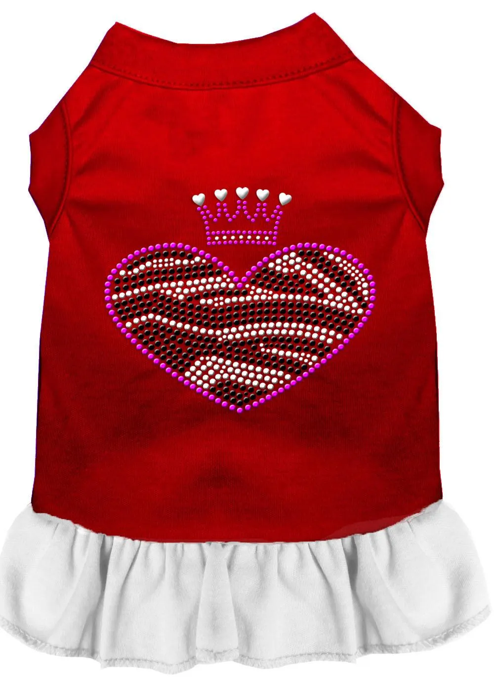 Zebra Heart Rhinestone Dress Red With White Xxl (18)