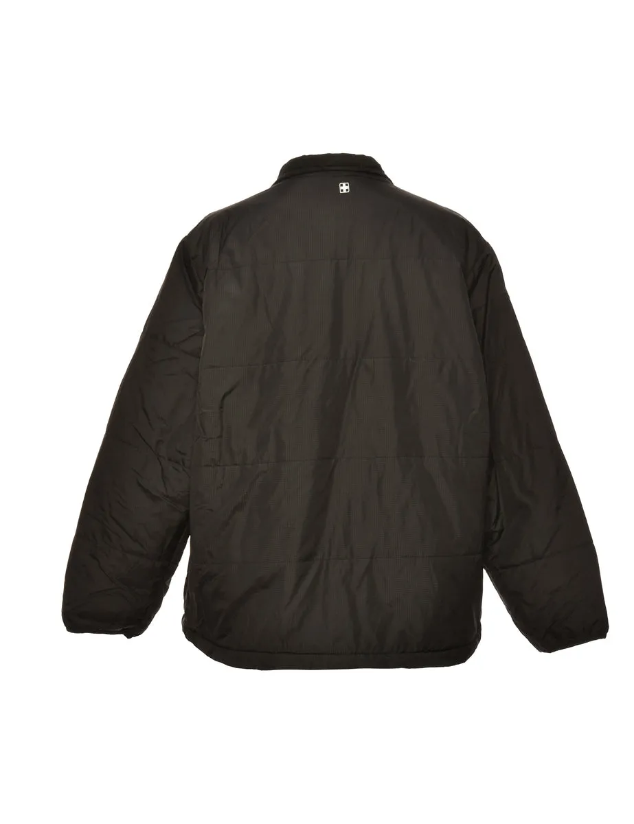 Zip-Front Black Puffer Jacket - XL