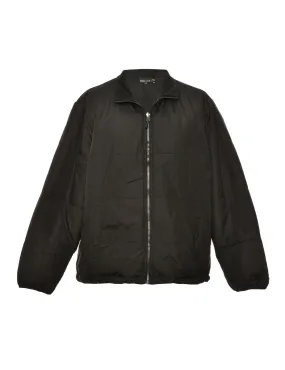 Zip-Front Black Puffer Jacket - XL